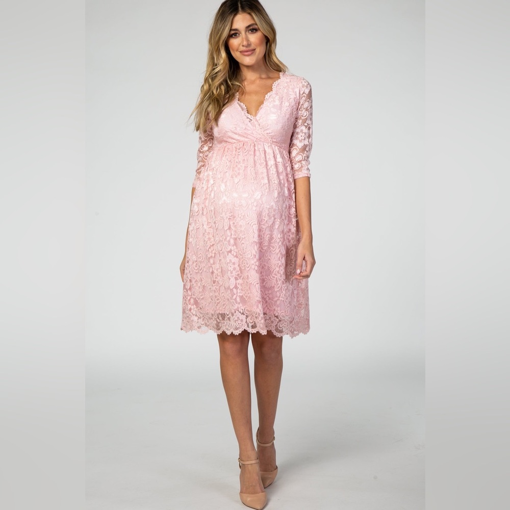 Pink Blush Maternity Dress Size L Large Like New